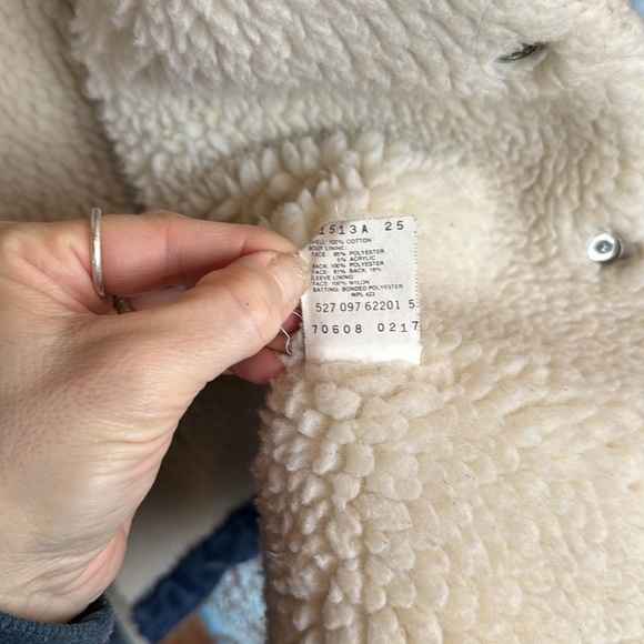 Vintage Levi’s 1980’s Sherpa Lined Blue Denim Jacket Made in USA Size 46R - Picture 7 of 7